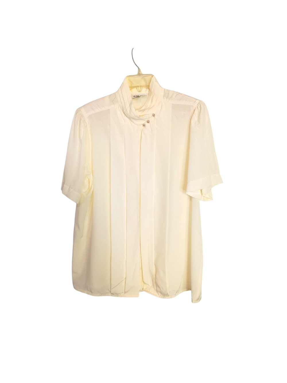 Alfred Dunner - Vintage Cream Short-Sleeve High-Collar Shirt Size 16